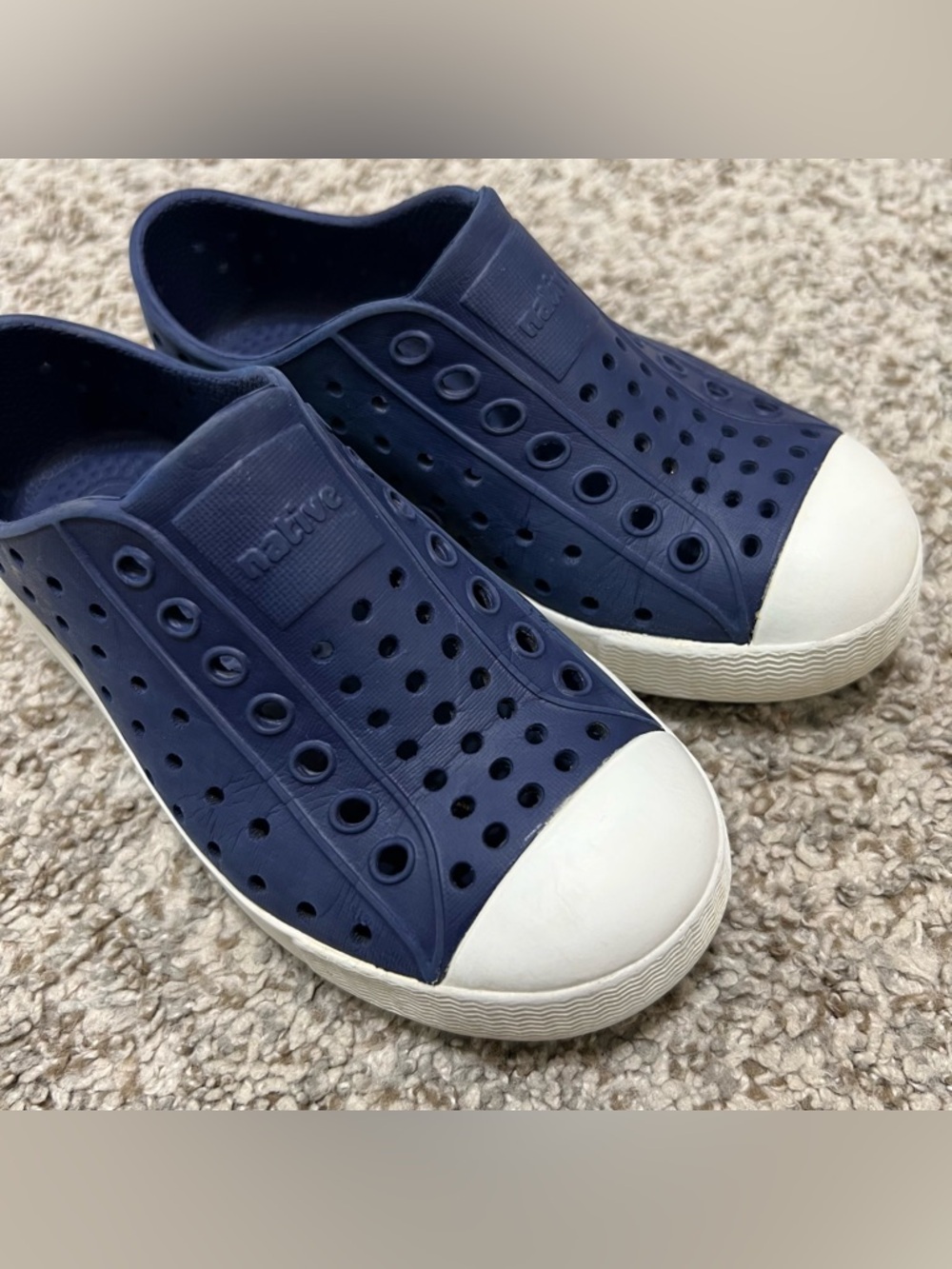 Native Kids Jefferson Slip-On Shoes in Navy and White Size C11 - Picture 2 of 8